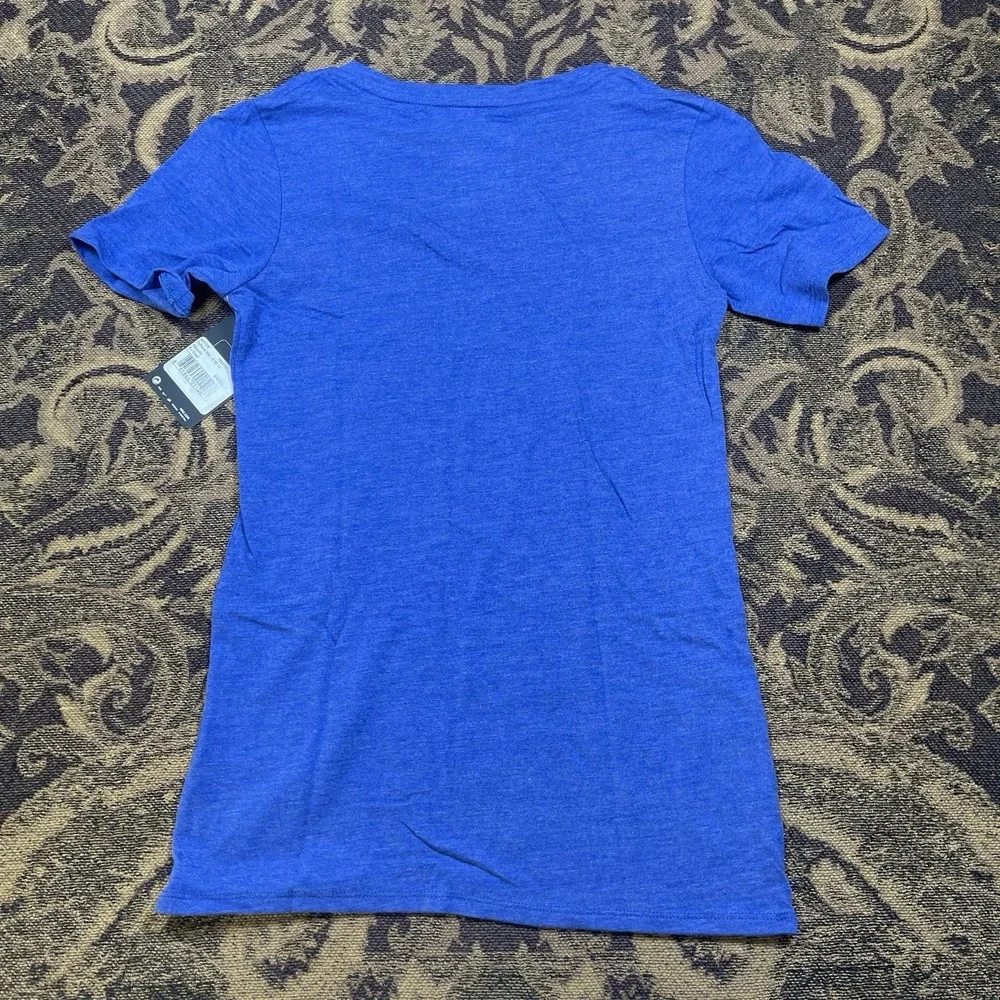 Nike Kansas City FC Soccer NWSL women's v-neck t-shirt Size XS New Blue